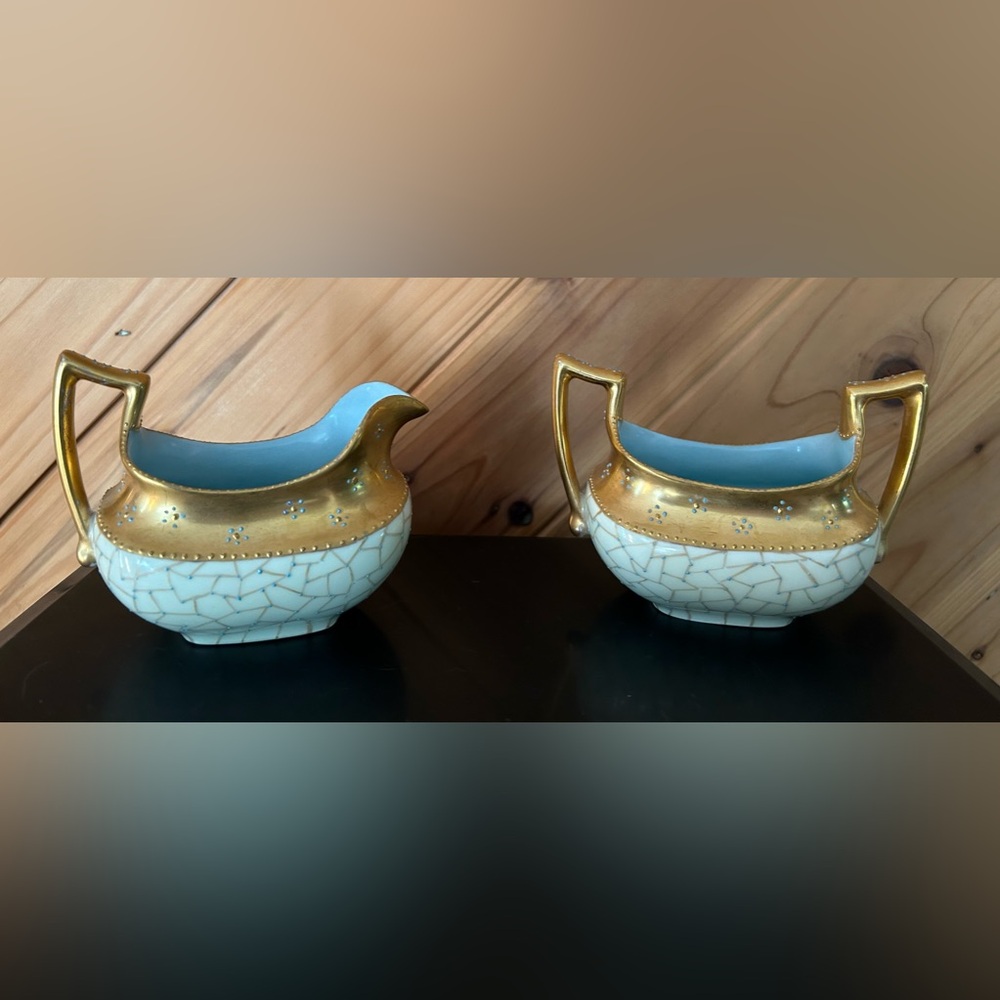 Gorgeous Vintage Limoges porcelain Cream and Sugar set